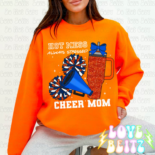 Blue and Orange Cheer Mom