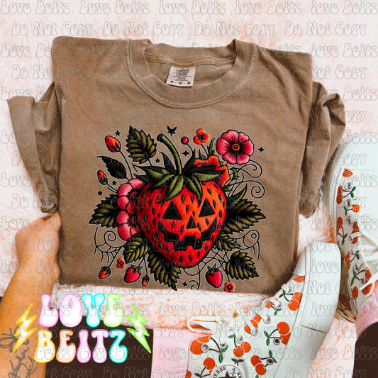 Strawberry Patch (faux embroidery)