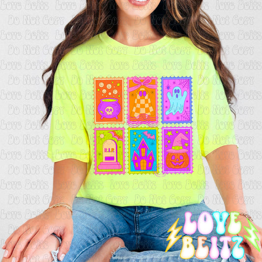 Neon Spooky Stamps